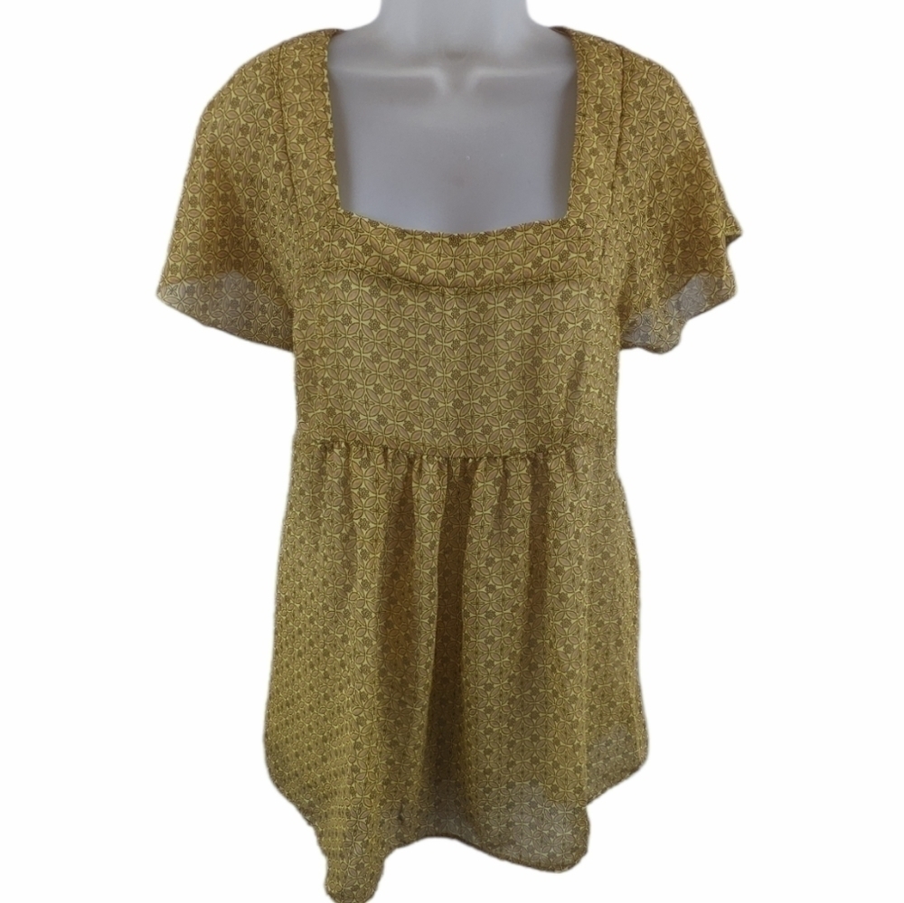 Oh Baby by Motherhood Sheer Overlay Square Neck Tunic Sz L